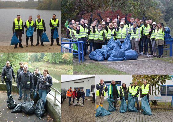 An sechs deutschen Xylem-Standorten sammelten Beschäftigte Plastikmüll.