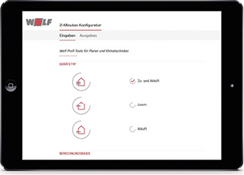 



Wolf: 2-Minuten-Konfigurator. 
