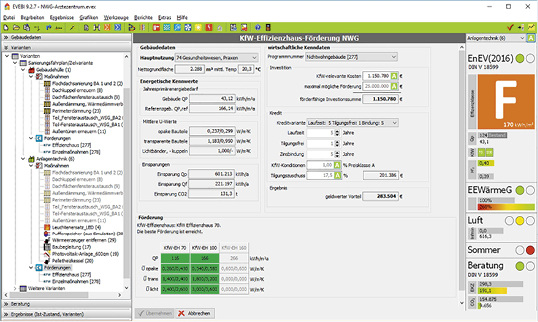 



Envisys Evebi Pro: Sanierungsfahrplan NWG, Maske zur KfW-Förderung. 
