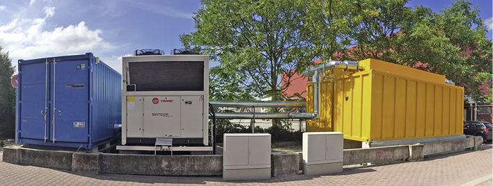 



1
 Am neuen Außenstandort in Weiterstadt setzt Merck für die Raumkühlung Eisspeicher zum Ausgleich von Lastspitzen ein. 
